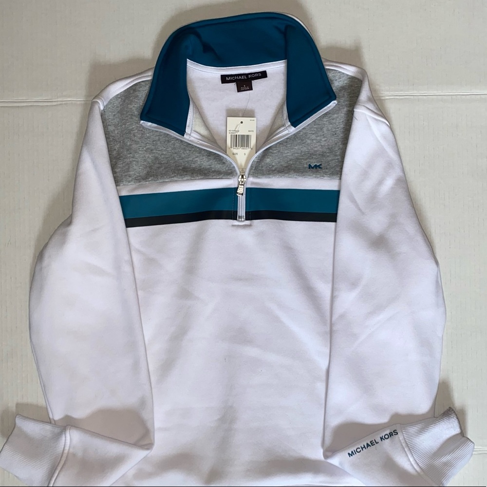 Michael Kors White / Blue Quarter Zip